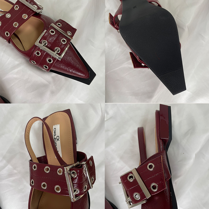 ใหม่ผู้หญิงรองเท้าแตะรองเท้าชี้Toe 2025 ฤดูใบไม้ผลิแฟชั่นตื้นรองเท้ารองเท้าหนังสุภาพสตรีรองเท้าแตะรองเท้าขนาดใหญ่