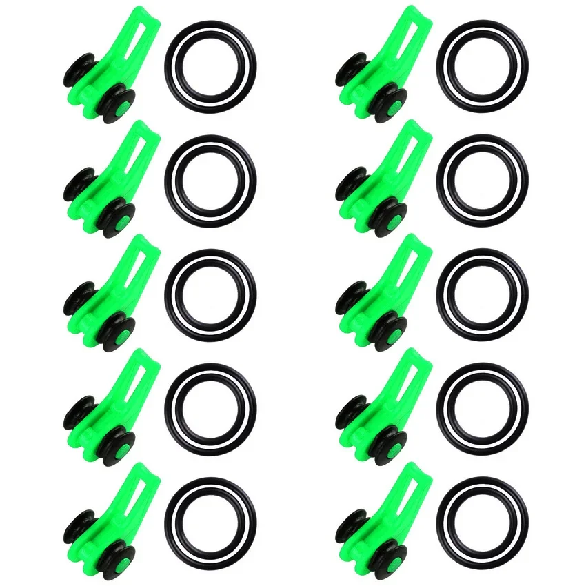 10 ピース/ロット釣り竿ポールフックキーパー - 安全で簡単な釣りのための安全なシリコンリング ISO ホールドベイトルアーとジグ