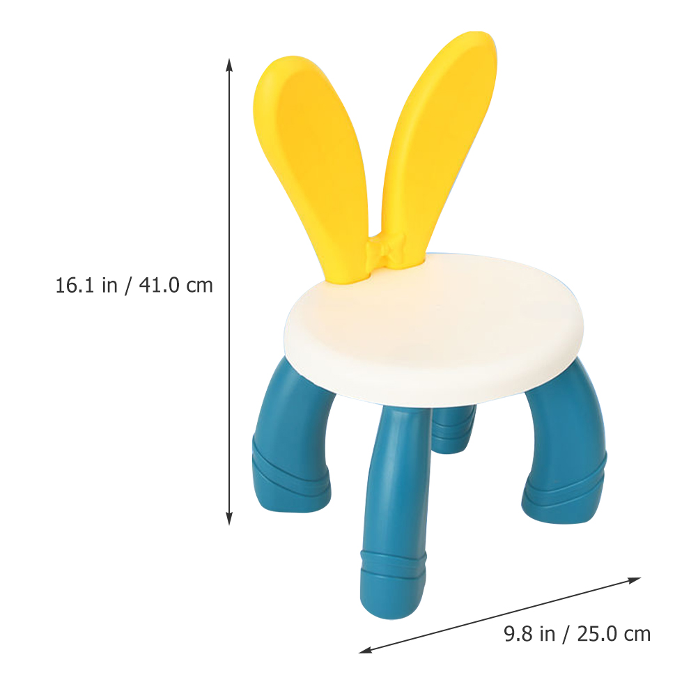  Rabbit Ears Bench Kids Footstool Children's Dresser Kindergarten Chairs for Table Plastic