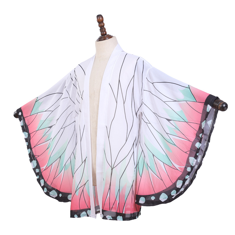 Anime japonês Kochou Shinobu Cosplay Traje para Mulheres, Quimono, Cardigã, Capa, Praia, Férias, Biquíni, Tops, Verão