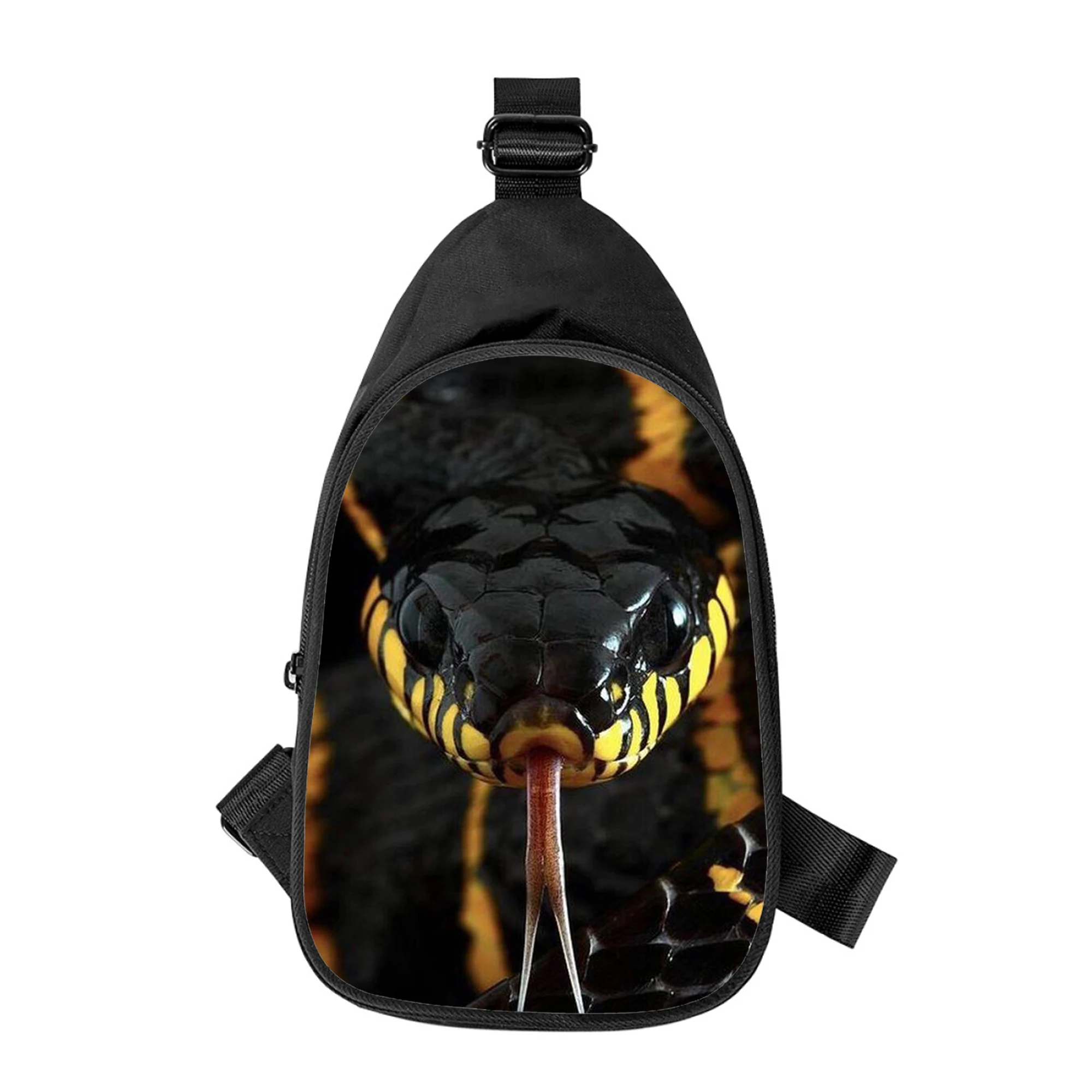 art painting snake animal Print New Men Cross Chest Bag Diagonally Women Shoulder Bag Husband School Waist Pack Male chest pack