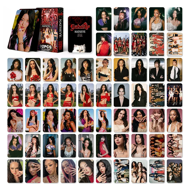 92PCS KATSEYE BEAUTIFUL CHAOS Album LOMO Cards Set - Manon Daniela Lara Holographic Photocard with Stickers
