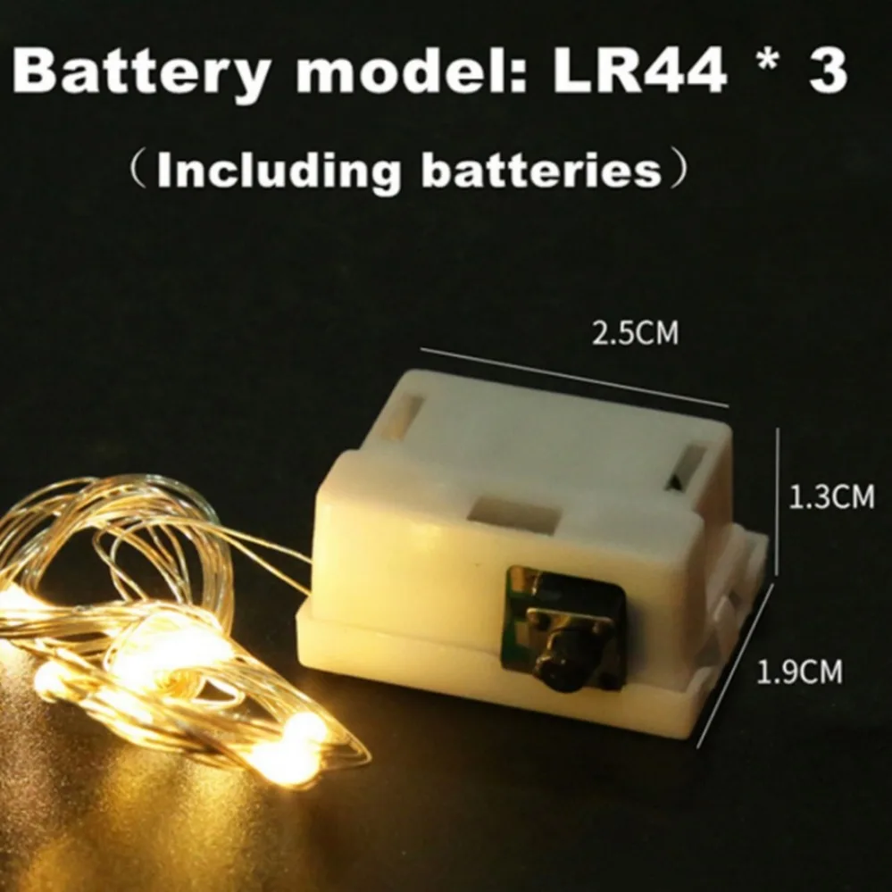 Con batteria Luci a stringa LED Rame Filo d'argento Ghirlanda Luce Lucine impermeabili Decorazione per feste per Natale Matrimonio