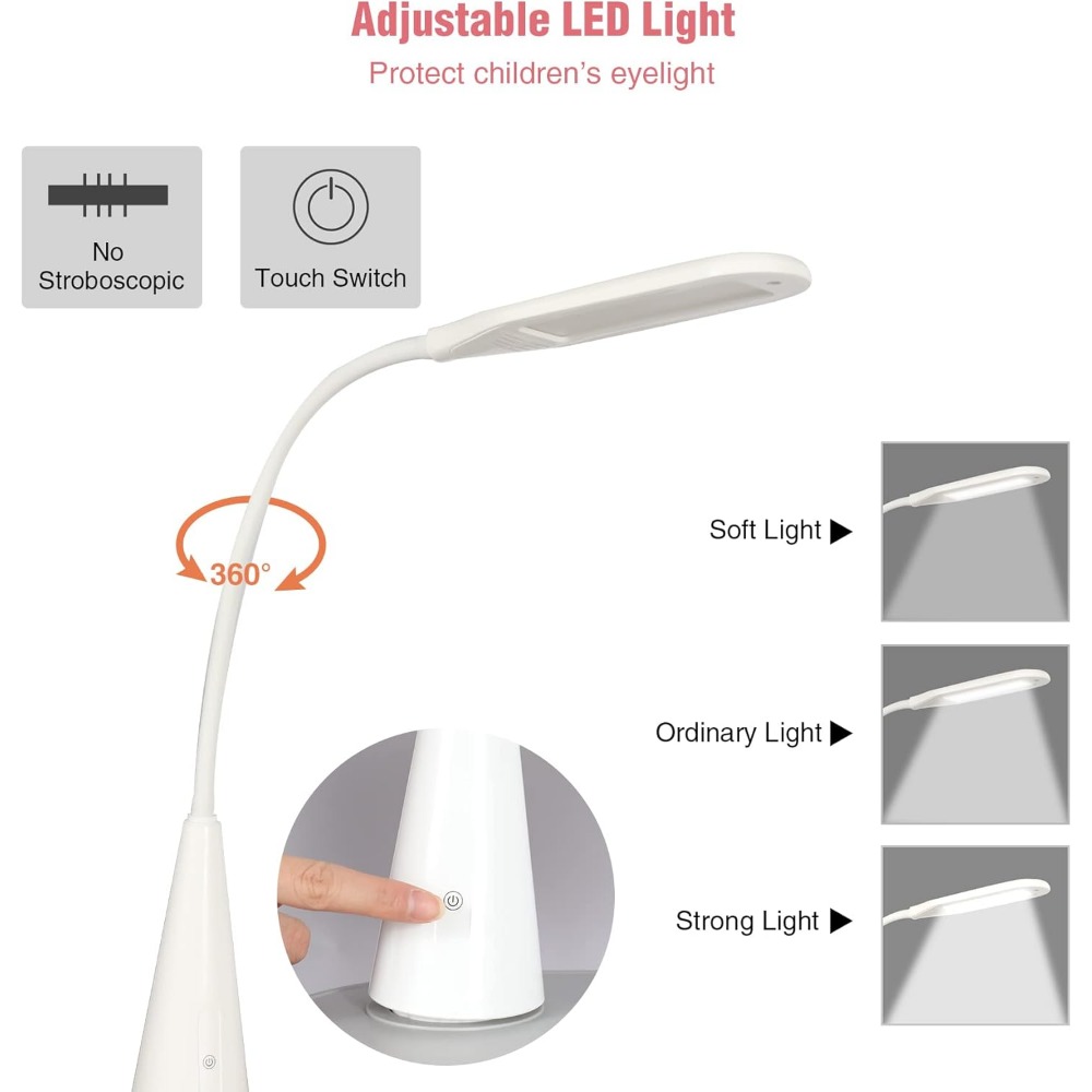 Height-Adjustable Kids Desk and Chair Set for Home Study with Storage, LED Light, Cup Holder, and Bookstand