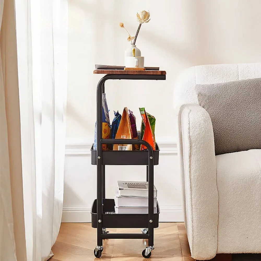 Carrello mobile ultra sottile impermeabile multiuso antiruggine domestico moderno e semplice con ruote portaoggetti multistrato
