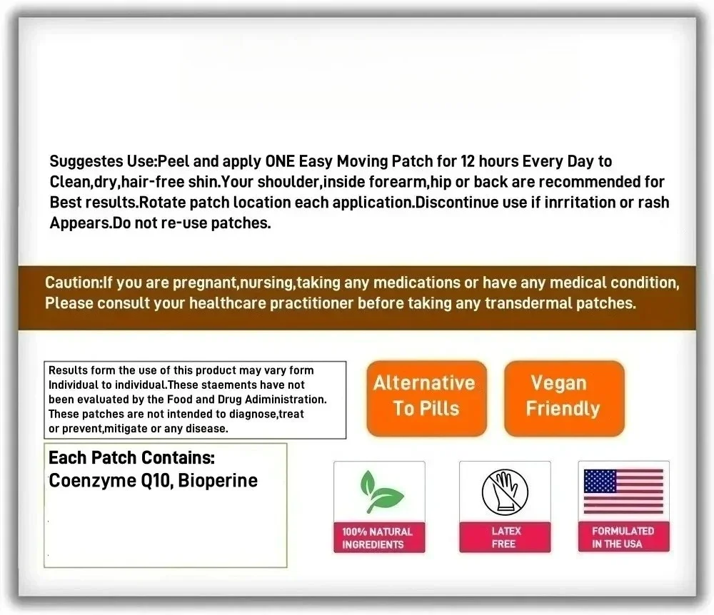 30 Patches GLP-1 Transdermal Patches Support for Women & Men, GLP1 Probiotic for Immune, Gut, Energy, Overall Health