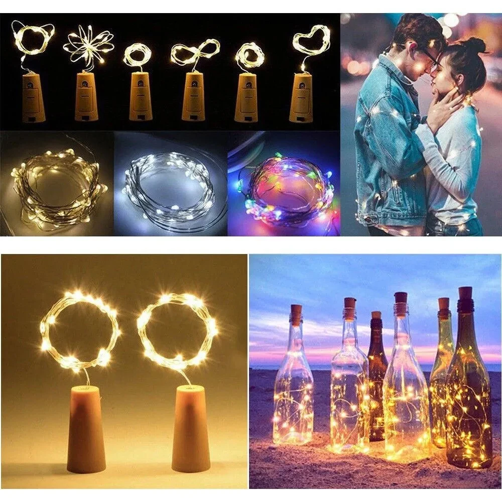 2 Meter 20 Led 1 Meter 10 Led Bottle Fairy String Lights Cork Christmas Wedding Party