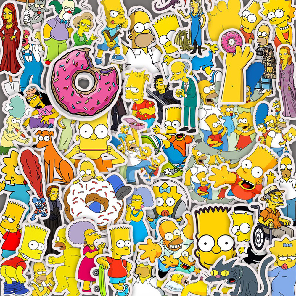 10/30/50 Uds. Pegatinas de dibujos animados de Los Simpson Graffiti DIY monopatín portátil equipaje motocicleta bicicleta PVC pegatinas impermeables