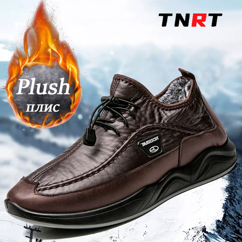 2024 Winter herren Stiefel Mikrofaser Leder Schnee Stiefel Mann Plüsch Warme Kausalen Schuh Wasserdichte Stiefeletten Männlichen Turnschuhe Größe 3-46