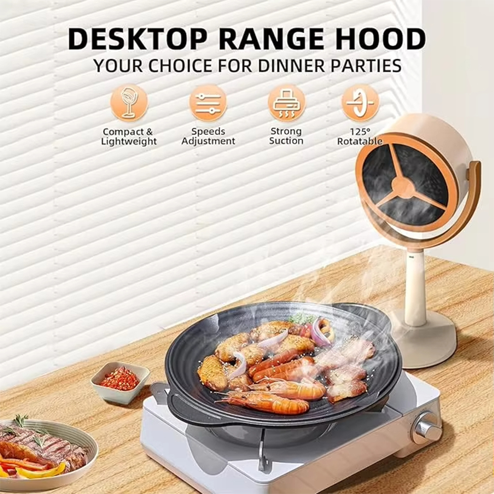 Exaustor de mesa para cozinha, exaustor de carregamento usb, sucção ajustável, absorve óleo, extrator de ventilador de ar para churrasco interno
