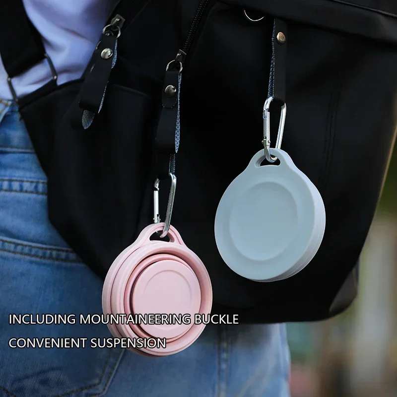 Tazza pieghevole in silicone per esterni con foro per appendere Tazza per acqua creativa Tazza per lavaggio portatile da viaggio Tazza in silicone da viaggio alla moda