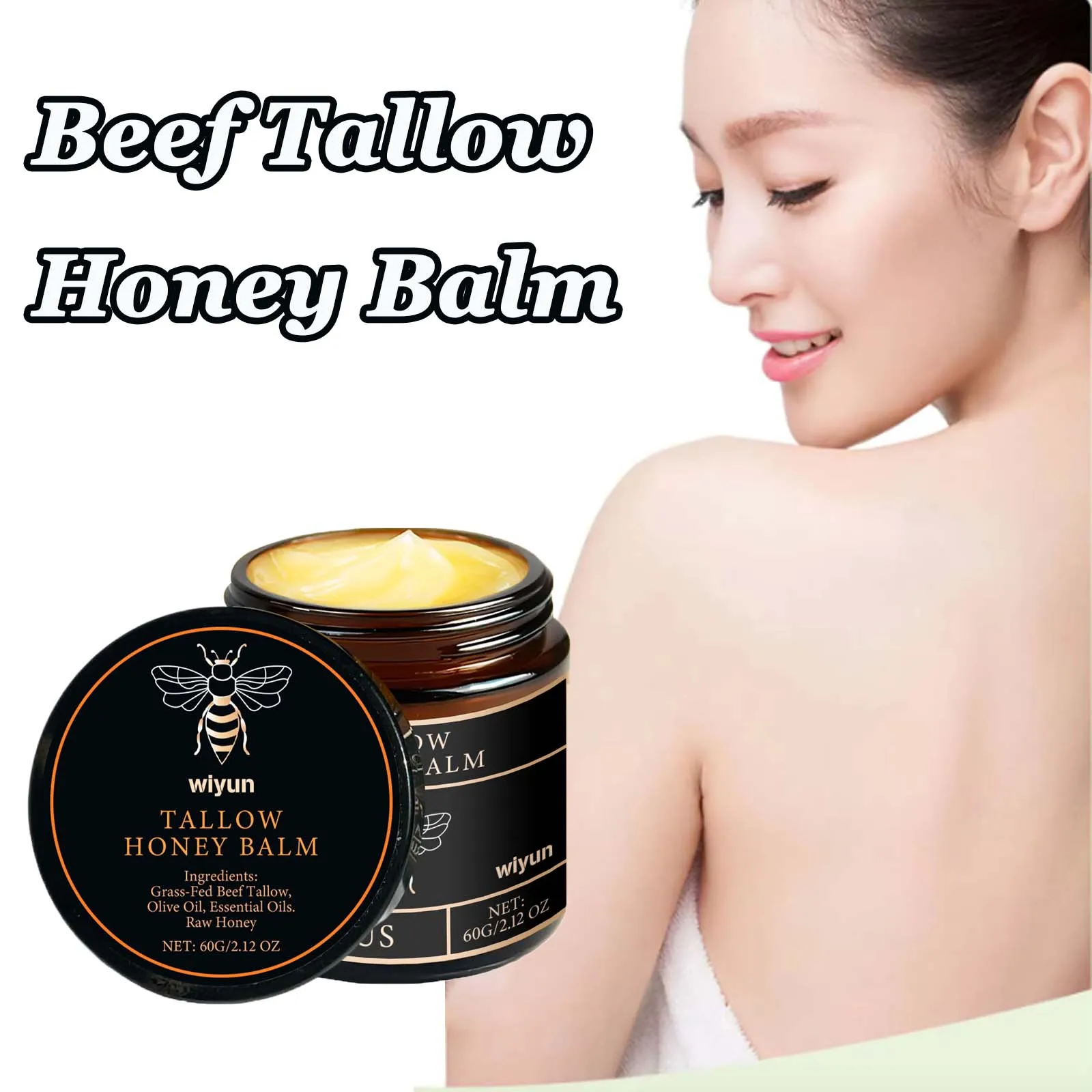 Crema de miel Tallow de ternera que desvanece las manchas oscuras, elimina la melanina, iluminadora, reafirmante, loción corporal calmante hidratante duradera no graso