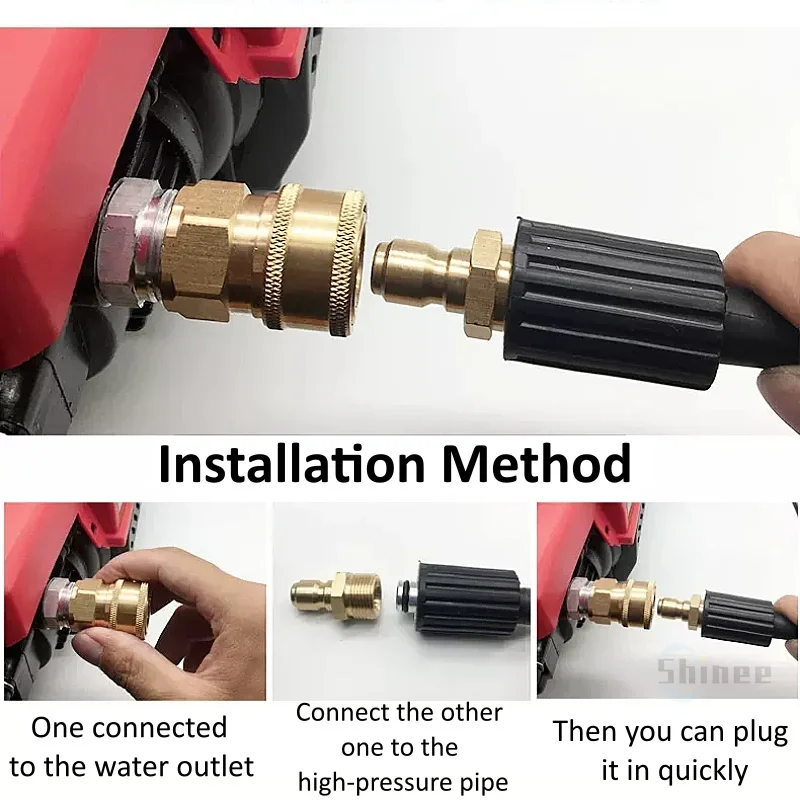 1/4" 3/8" 1/2"  High Pressure Washer Adapter Quick Connector Quick Release Fitting Power Washer Fast Connection Quick Coupler