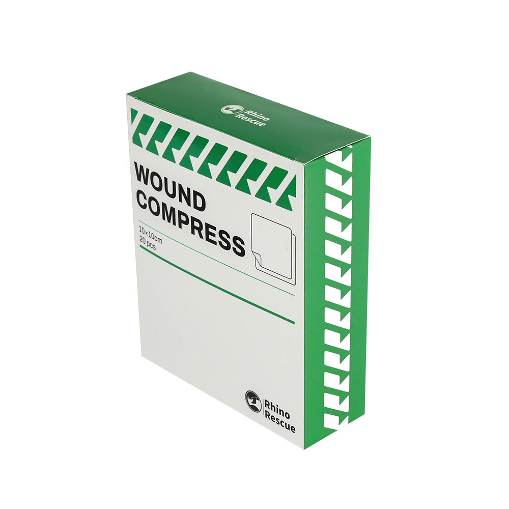 Rhino Rescue Große sterile Mullpads, 10,2 x 10,2 cm, steril für Wunden, große 8-lagige gewebte Mullschwämme, Mullpads, steril, für Zuhause, Camping
