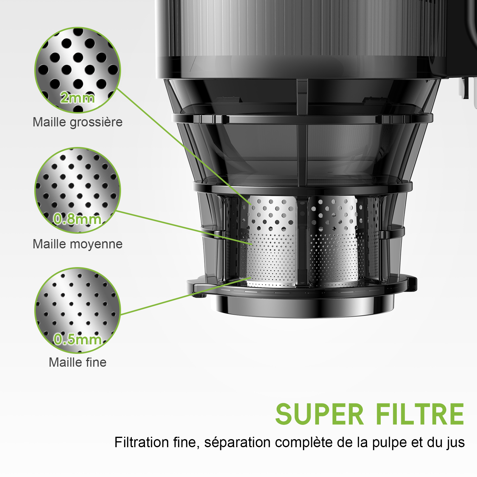 BioloMix-Presse à froid Ju479, avec goulotte de rajeunissement de 130mm, pour fruits entiers et 05/09/2018, rendement élevé en jus, sans BPA, mastication lente