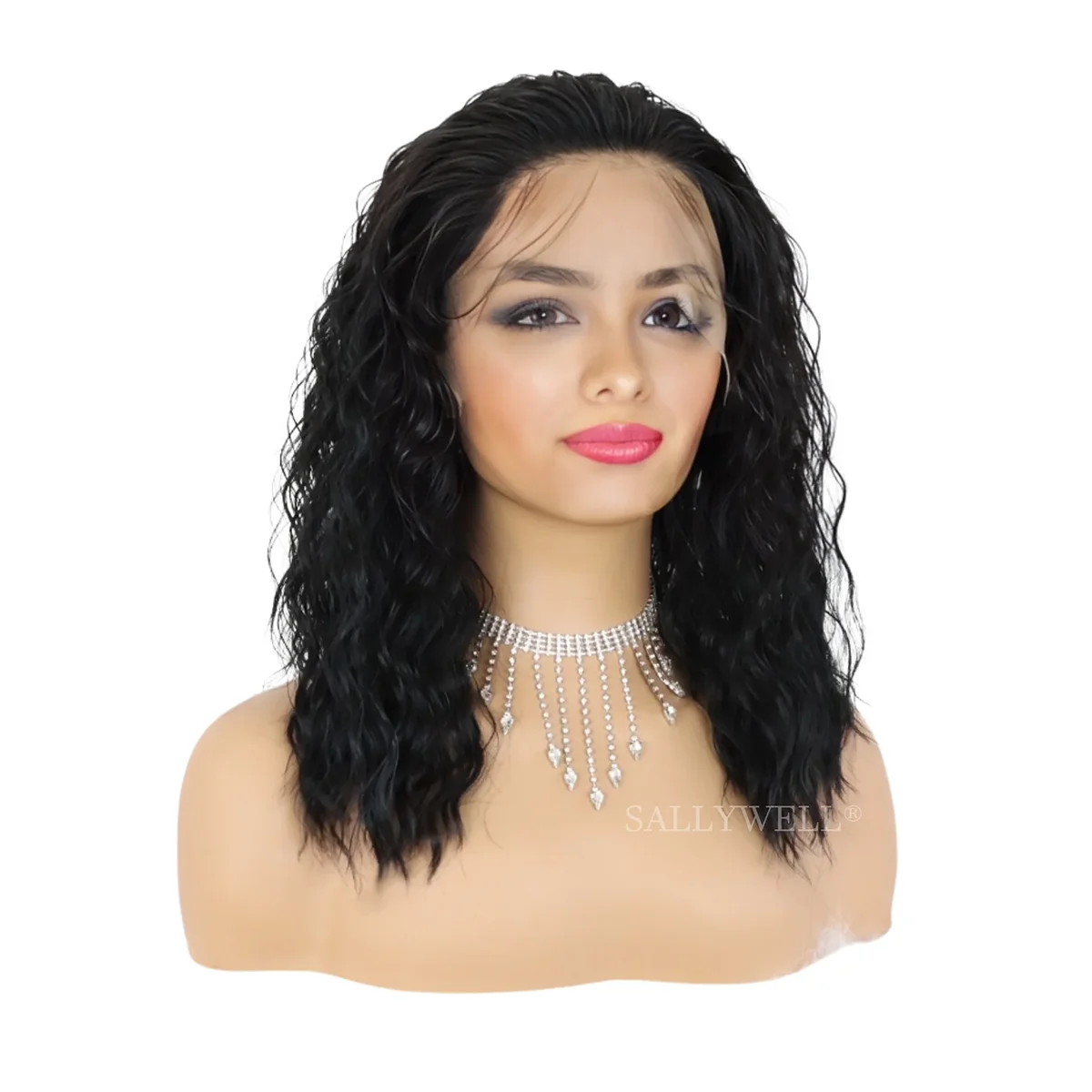Deep Curly สั้น Bob วิกผมทนความร้อน Glueless วิกผมสังเคราะห์ Deep Wave 13*3 ลูกไม้ด้านหน้าวิกผม Pre Plucked เส้นผมธรรมชาติ