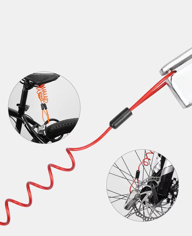 1,5 m Fahrrad Frühling Kabel Schloss Anti Diebstahl Seil Alarm Disc Lock Für Motorrad/Fahrrad Roller Sicherheit Erinnerung schutz Zubehör