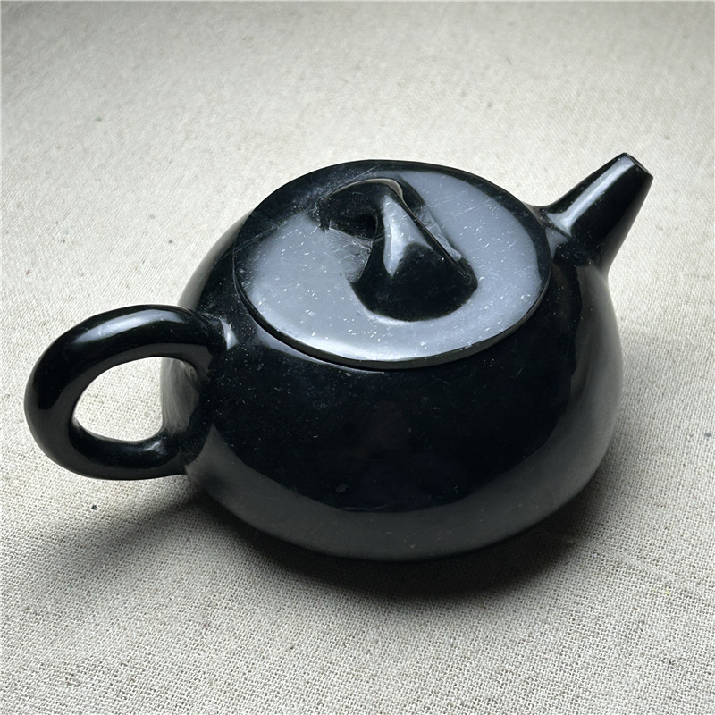 Juego de té de Jade verde oscuro, tetera de Jade, taza de agua de Jade oscuro