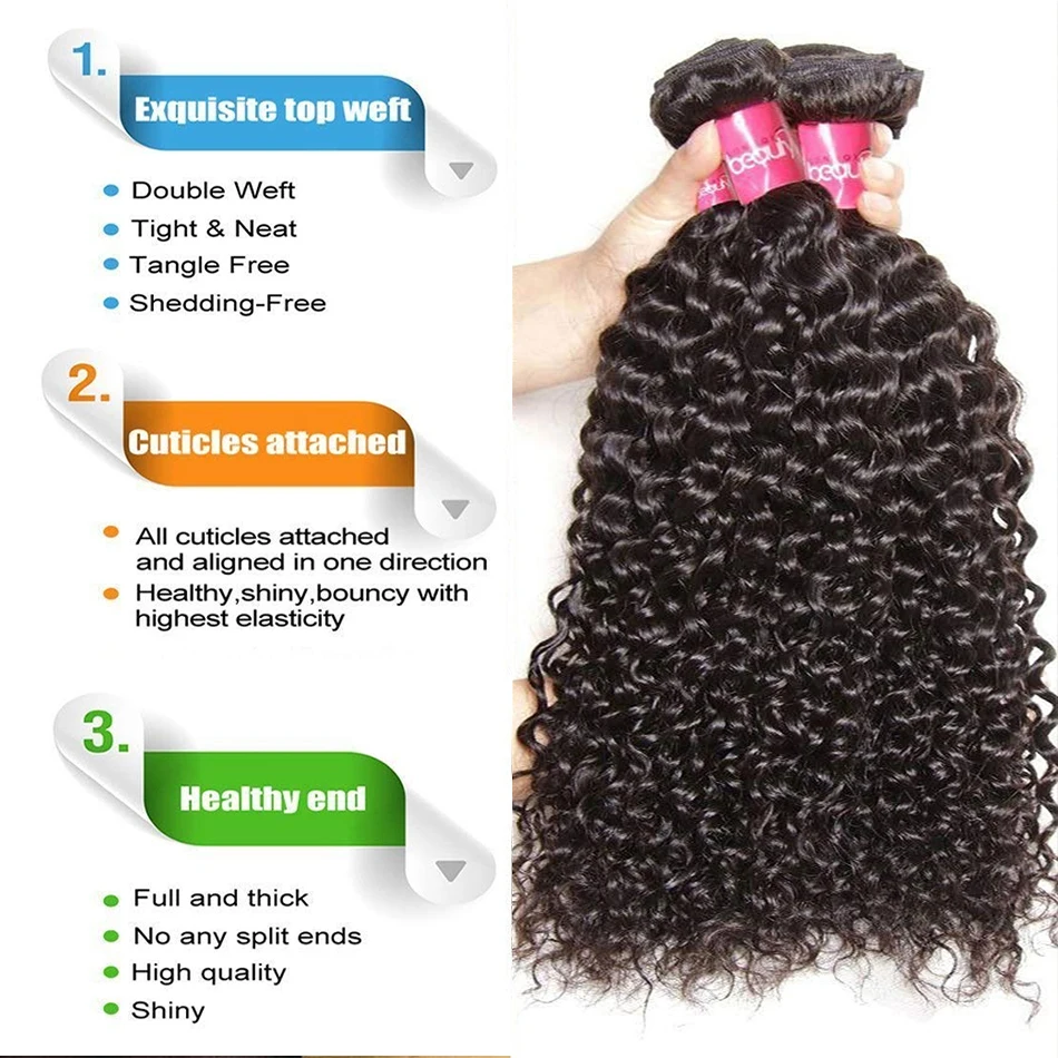 12a kinky encaracolado virgem pacotes de cabelo humano com frontal 13x4 brasileiro molhado e ondulado onda profunda pacotes com fechamento extensão do cabelo