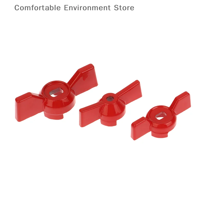 Conjunto de alça de válvula esférica com chave, design borboleta vermelha, 2 peças, construção de alumínio