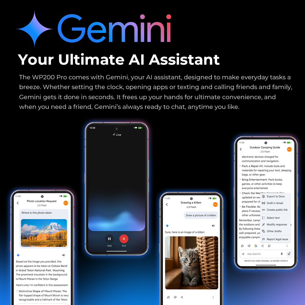 Oukitel WP200 Pro 5G Modular resistente teléfono desmontable auricular reloj 72GB + 1TB MTK8200 Smartphone 108MP teléfono móvil