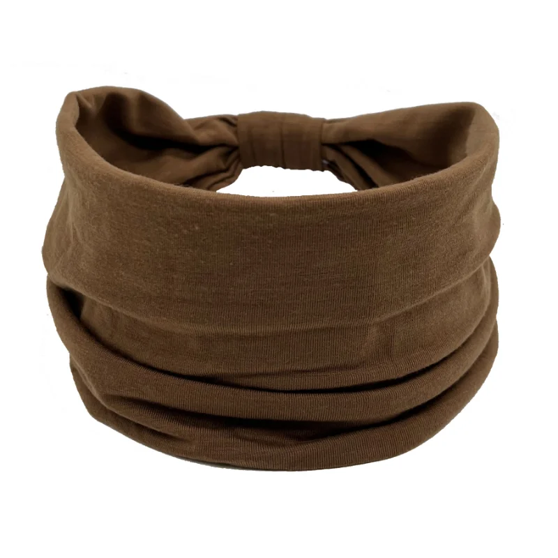 Diademas anchas con nudo de Color sólido para mujer, bandas elásticas deportivas de algodón suave para el cabello, accesorios, Bandana para Yoga