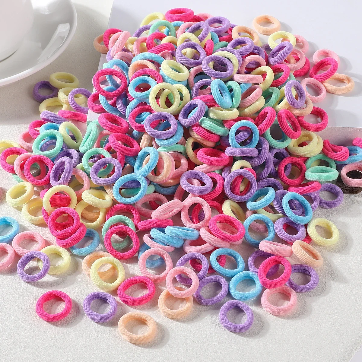 100/300/500pcs Ragazze Fasce Elastiche Dei Capelli Per Bambini Coda di Cavallo Tenere Legame Dei Capelli Elastico Scrunchie Accessori Per Capelli Per Bambini per le donne