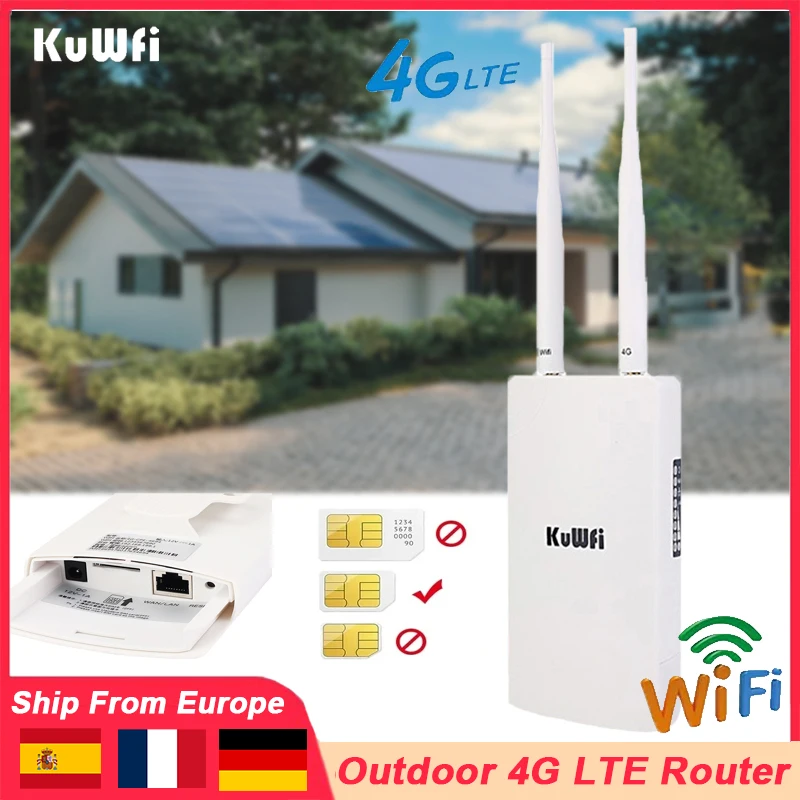 Kuwfi Waterdichte Outdoor 300Mbps Wifi Router Cat4 4G Lte Routers 3G/4G Simkaart Router Modem Voor Ip Camera/Buiten Wifi Dekking