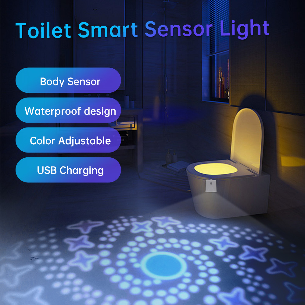 ห้องน้ําไฟกลางคืน Motion เปิดใช้งานห้องน้ําชาม 7 สีเปลี่ยนตกแต่งห้องน้ํา LED Nightlight โคมไฟกลางคืน Smart Light
