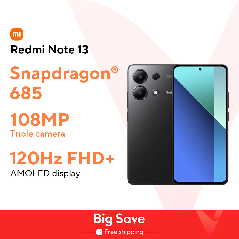 Global Version Xiaomi Redmi Note 13 Smartphone Snapdragon® 685 108MP Camera 120Hz AMOLED Display 33W Charging Cellphone