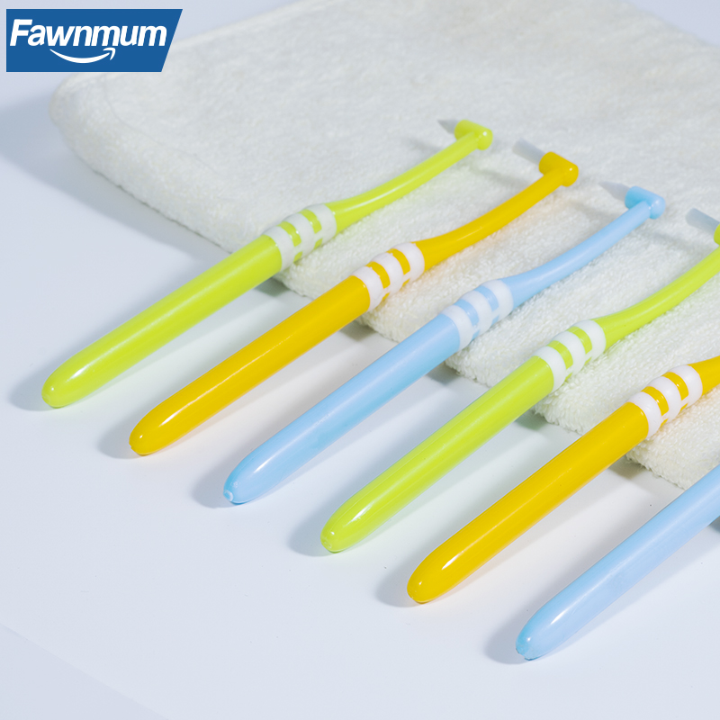 1Pcs Fawnmum Orthodontic Toothbrush Pointed and Flat Head Soft Hair Correction Clean Teeth Gap Floss Oral Hygiene Teeth Braces