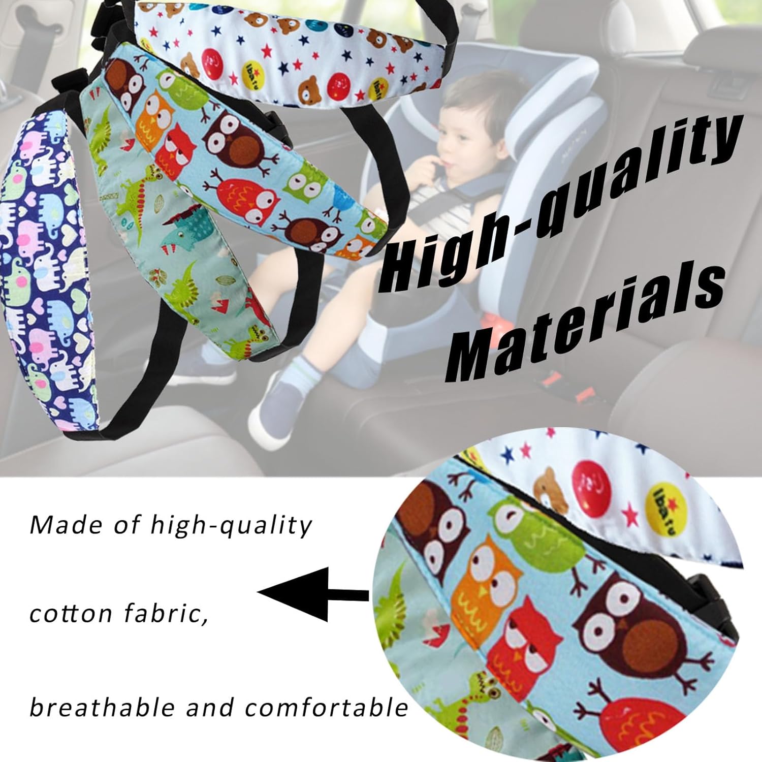 Baby Head Fixation Belt Car Seat Head Support Pushcart Fixation Belt Adjustable Sleep Positioner Baby Safety Pillow