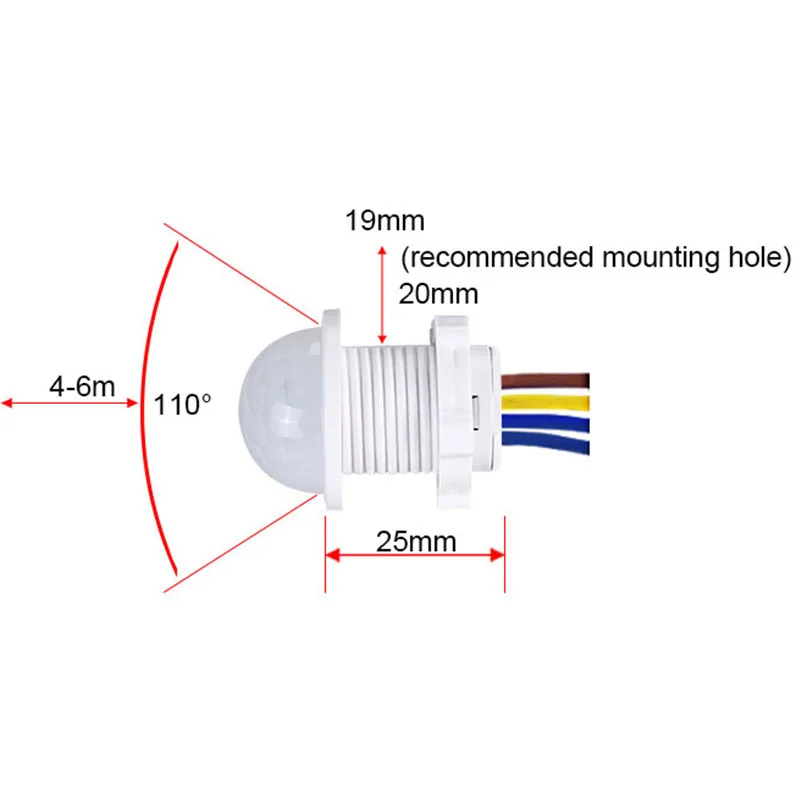 110V 220V Mini Sensor de movimiento Pir Sensor de movimiento por infrarrojos Sensor de interruptor inteligente hogar inteligente cuerpo humano Sensor automático lámpara de noche