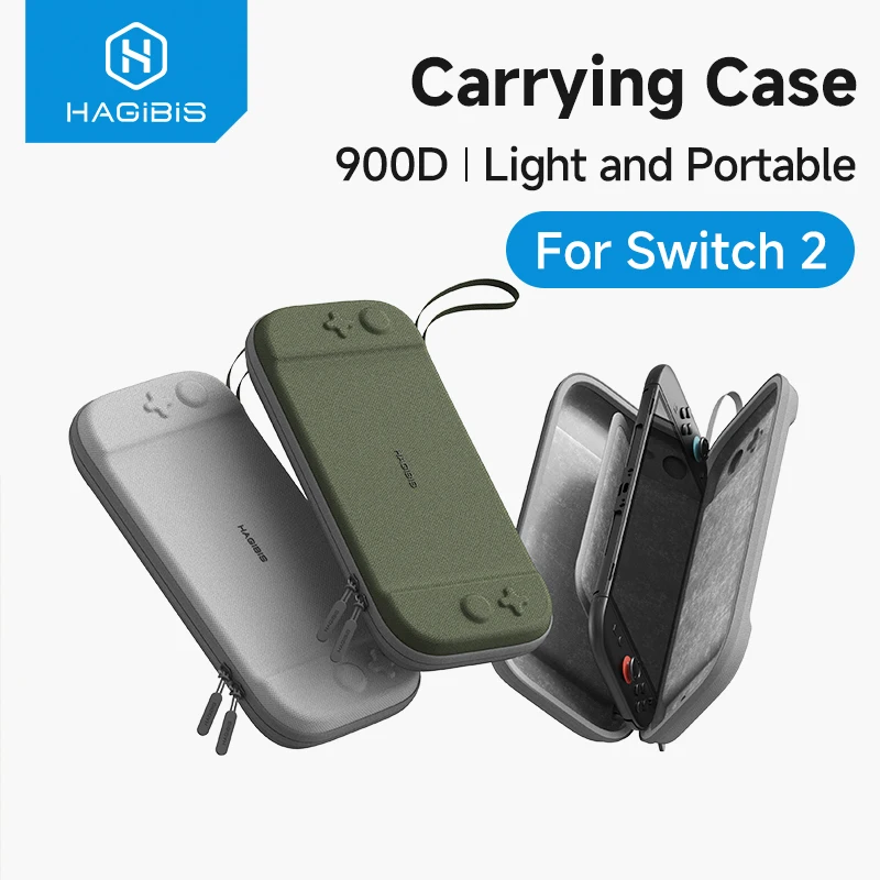 Hagibis Custodia da trasporto portatile per Switch 2 Borsa da viaggio Guscio rigido Accessori NS Custodia protettiva con 10 cartucce di gioco