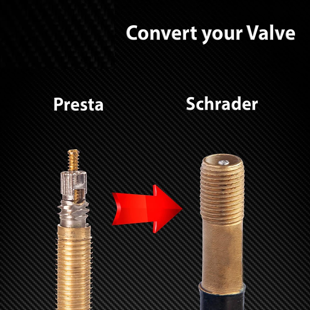 Adaptador de válvula presta para schrader, 4 unidades, francês/reino unido para os eua, inflar pneus com bomba padrão ou compressor de ar, acessório de bicicleta