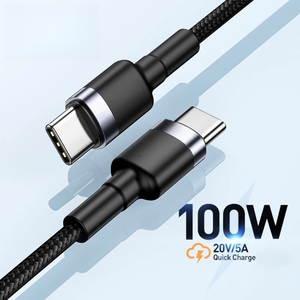 Cable de datos USB tipo C a USB C y cable cargador de carga rápida, adecuado para cables de datos Xiaomi y Samsung tipo C