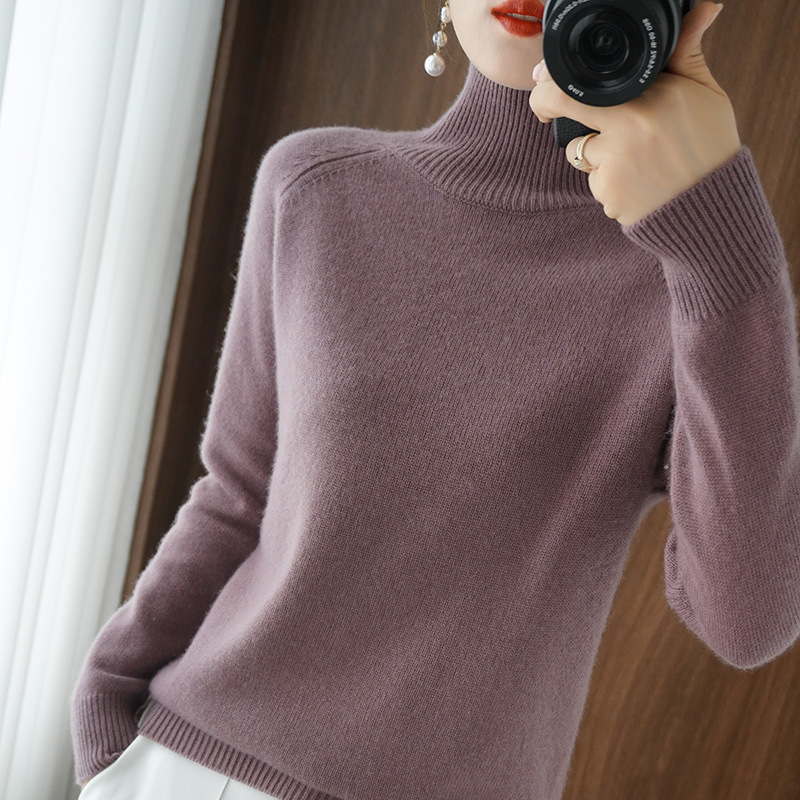 Casual Herbst Winter Frauen Pullover Rollkragen Langarm Dicke Warme Pullover Mode Koreanische Strickwaren Grundlegende Jumper 2024