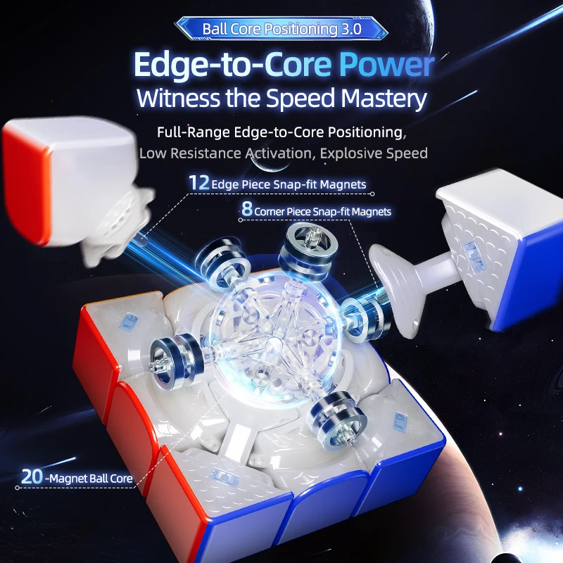 [JudyCube] MOYU Super Weilong V2 AI Magnetic Magic Speed Cube Stickerless Super Weilong V2 20M Maglev Maglev UV Magico Puzzle