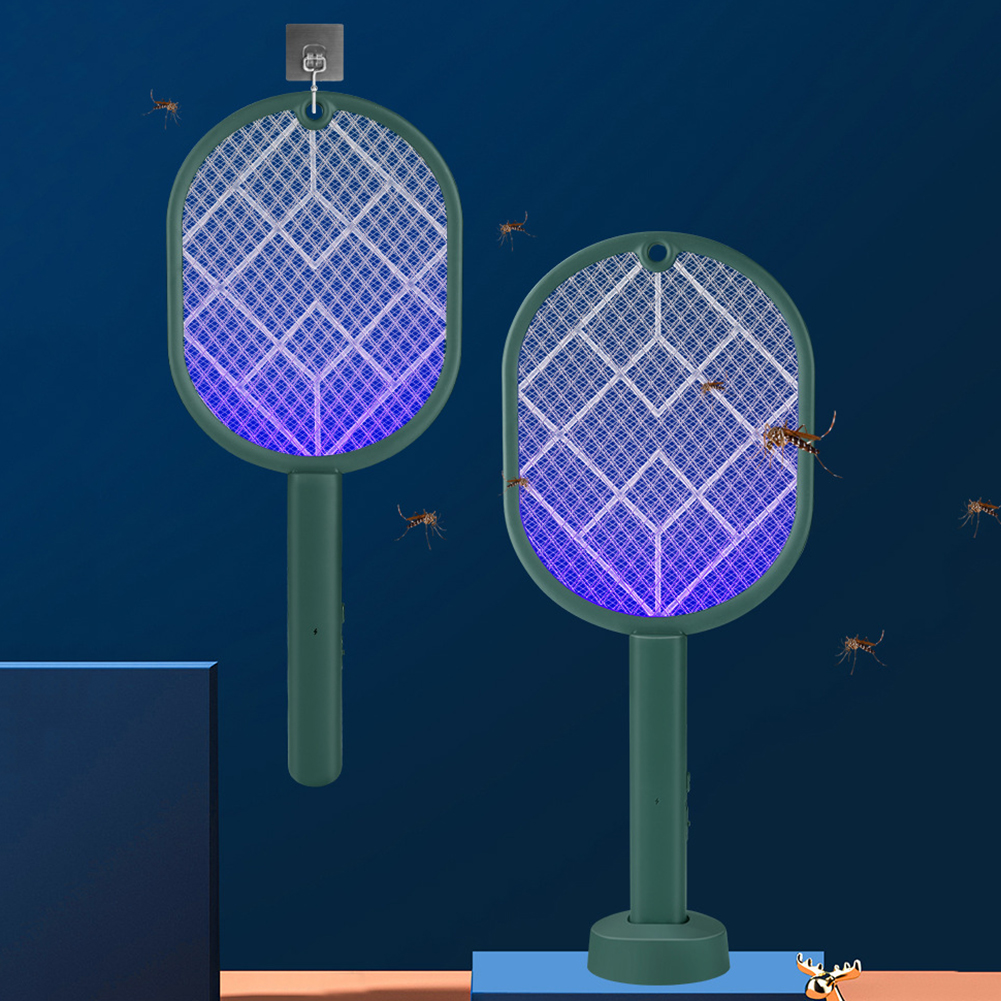 Upgraded 2-in-1 Mosquito Racket Insect Killer Purple Lamp USB Charging Protective Net Household Supplies for Home Summer Sleep