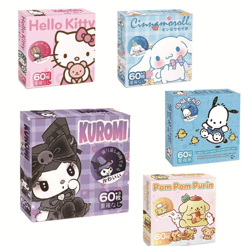 60 pçs/caixa kawaii anime sanrio adesivos olá kitty kuromi cinnamoroll pochacco adesivos diy papelaria bonito dos desenhos animados adesivo presente
