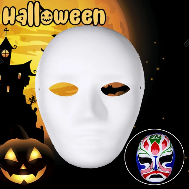Creatieve Halloween DIY Maskers Vrouwen Mannen Enge Lege Volgelaatsmaskers Wit Eenvoudige Feestdecoratie Maskers Mode Accessoires Geschenken
