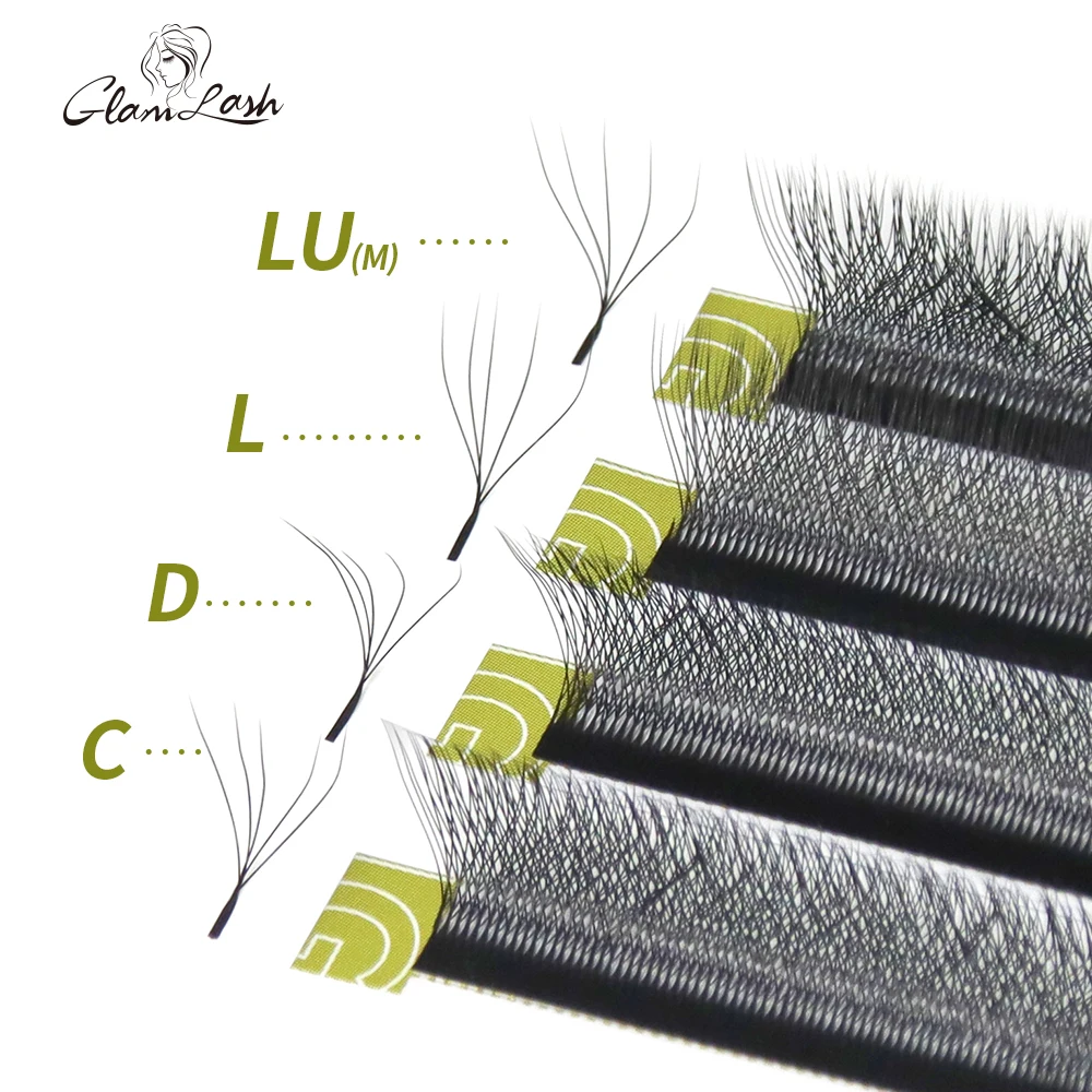 GLAMLASH 4D5D W estilo flor pestañas prefabricadas volumen Fans extensión de pestañas Natural suave luz pestañas en forma de W