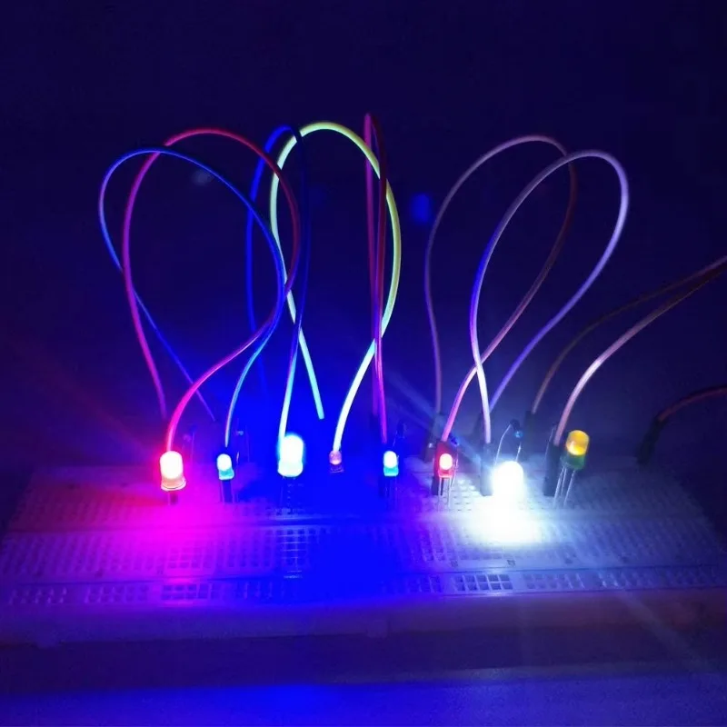 500pcs of F5 5mm LED light emitting diode box with red, yellow, green, white, blue, 5 colors, 100 units each，DIP LED