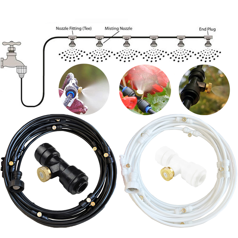 Sistema de nebulización de Patio de refrigeración para exteriores, ventilador enfriador, niebla de agua, pulverizador de invernadero, sistema de nebulización de niebla caliente, 6/9/12/15/18m