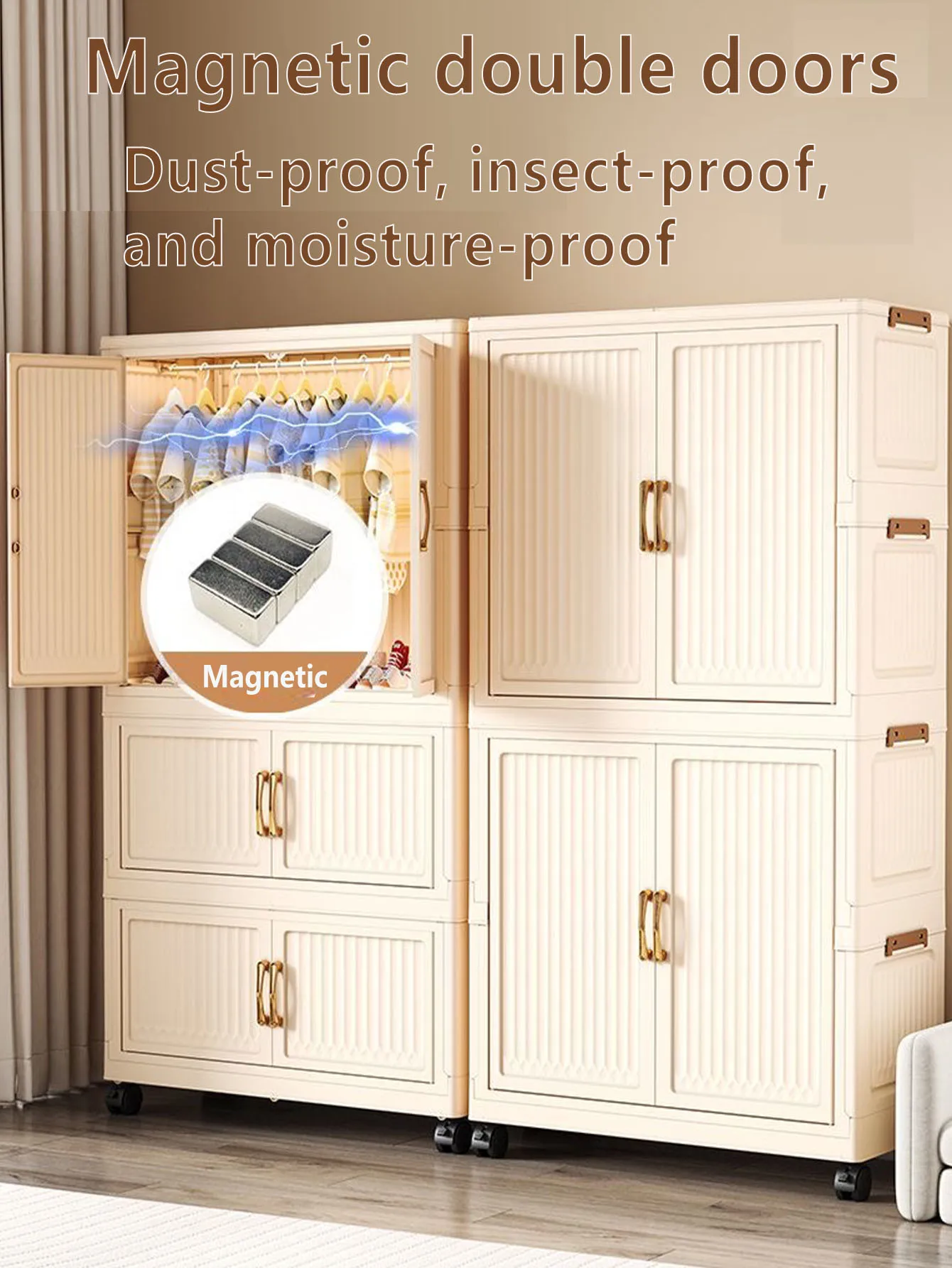 Guarda-roupa dobrável para bebês, multicamadas, armário de armazenamento para crianças, instalação gratuita, organizador de roupas para casa, pequena caixa de guarda-roupa