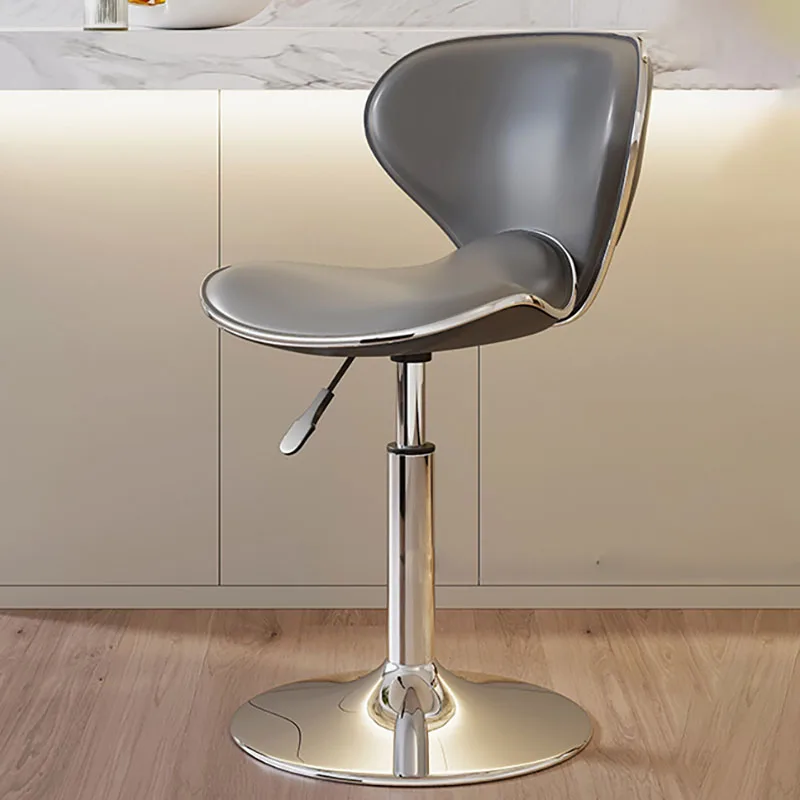 Luxury Metal Bar Stool Modern Design Back Adjustable Height Party Chairs White Rotatable Taburetes De Bar Home Furniture