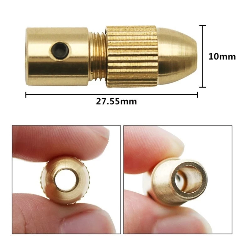 7 ชิ้น/เซ็ตทองเหลือง Collet Mini เจาะ Chucks สําหรับมอเตอร์ไฟฟ้าเพลาเจาะเครื่องมือ Bit Chuck Adapter Quick Release Keyless Bit Adapt
