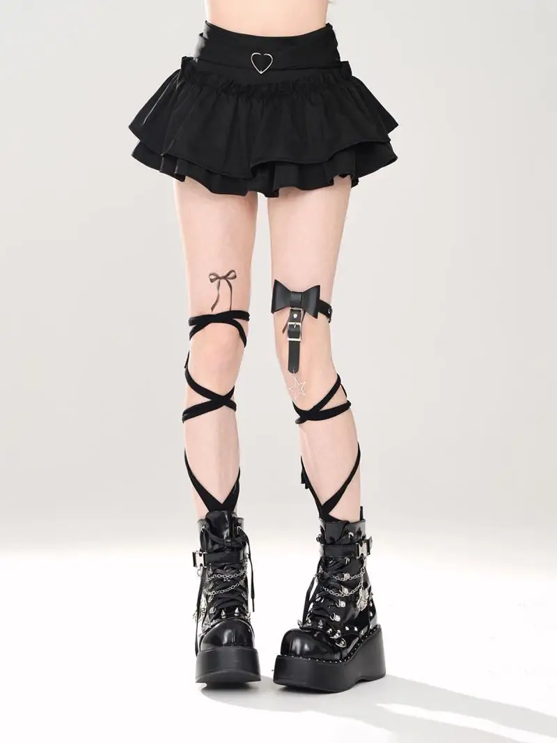 ROK MINI สไตล์ญี่ปุ่นน่ารักๆสำหรับผู้หญิงกระโปรงสั้นแนวหวานเอวสูง Y2k โลลิต้าสไตล์แบบเกาหลีของเด็กผู้หญิงร้อนฤดูร้อน