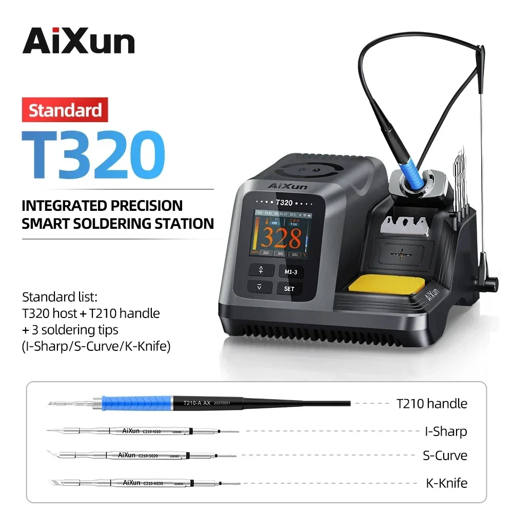 AIXUN-Station de soudage T320, T245 C210, pointe de poignée à souder, pâte à souder chauffante, réparation de téléphone portable, machine à souder, 200W, 2S