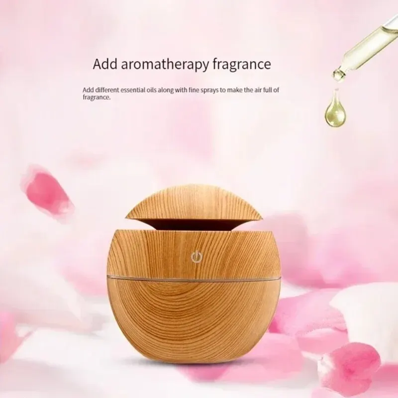 USB Ultraschall Kühlen Nebel Sprayer Ätherisches Öl Duft Mini Hause Holzmaserung Luftbefeuchter Elektrische Luft Aroma Diffusor Purifie